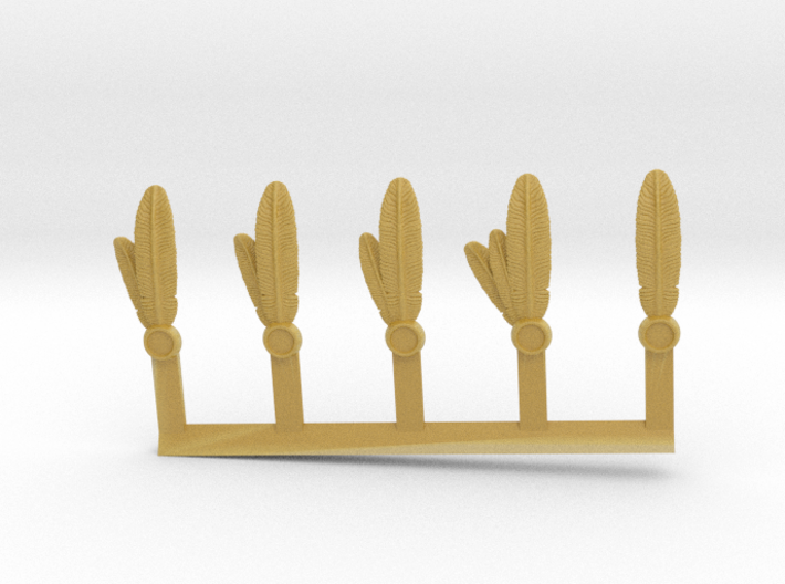 Knight Scale Short Feathers Sprue of 5 3d printed 