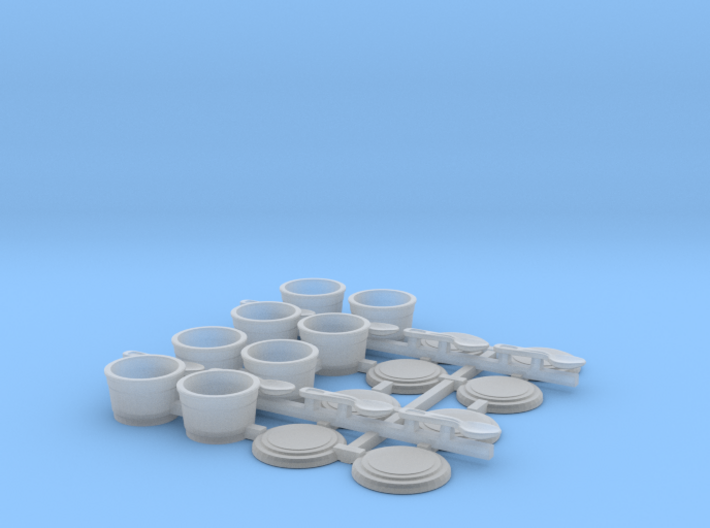Small Cups with spoons 1/12 scale 3d printed