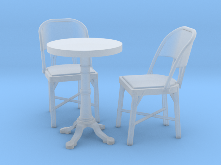 1:24 Cafe Table and Chair Set 3d printed