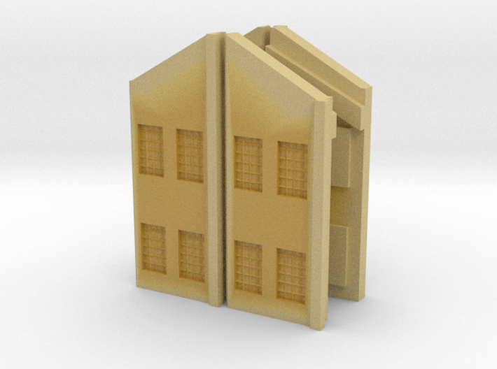 Factory Walls - Angled Roof - Z scale 3d printed