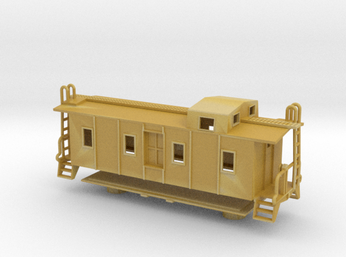 Illinois Central Side Door Caboose - Nscale 3d printed 