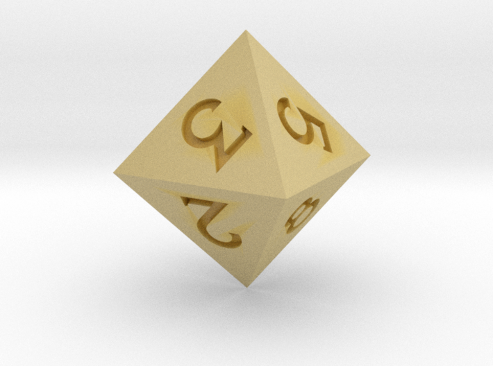 Sharp Edged d8 - Polyhedral Dice - 8 Sided Die 3d printed 