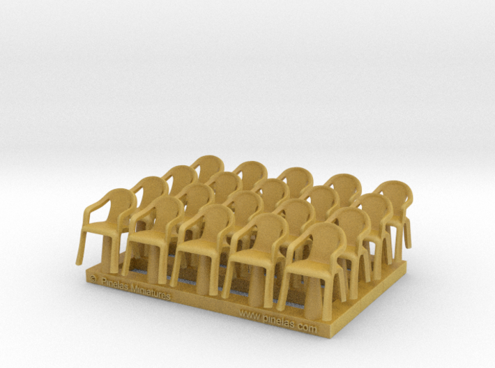 Plastic Chair 01 . 1:87 Scale (HO) 3d printed 