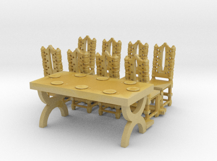 HO Scale Table and Place Settings 3d printed