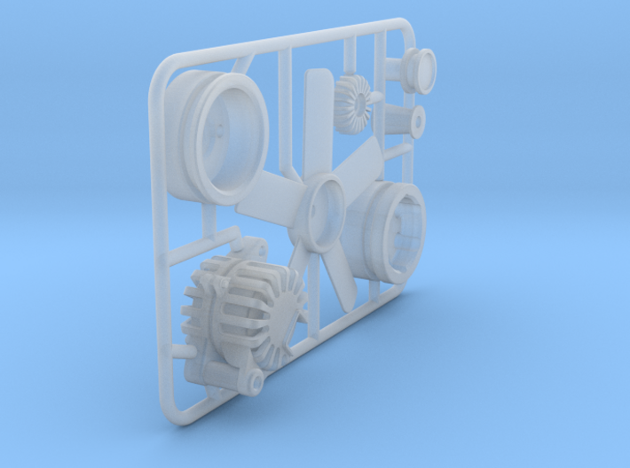 Alternator and Radiator Fan for RC4WD V8 Engine 3d printed