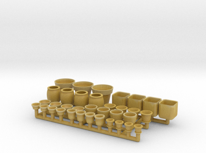 Flower Pots Ver01. 1:48 Scale (O) 3d printed 