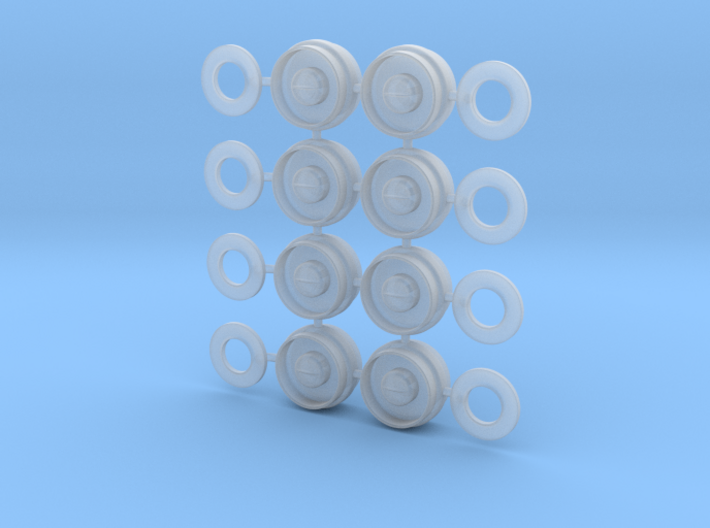 1/64 scale Dogdish Smoothies 9mm Dia - 2 sets 3d printed