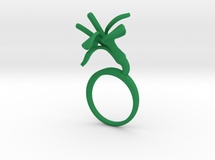 Ring with one large flower of the Amaryllis 3d printed