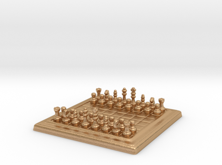 Miniature Unmovable Chess Set 3d printed