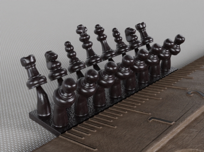 Miniature Movable Chess Pieces 3d printed Miniature Movable Chess Pieces Render Main