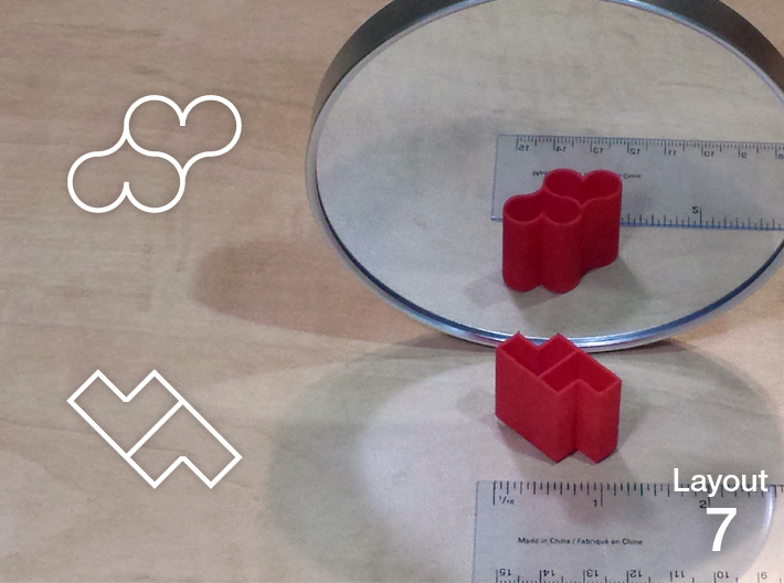Improved Ambiguous Cylinder Illusion (Layout 7) 3d printed 3D printed object in front of mirror