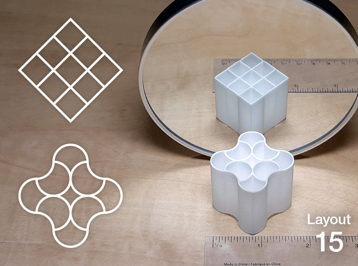Improved Ambiguous Cylinder Illusion (Layout 15) 3d printed 3D printed object in front of mirror
