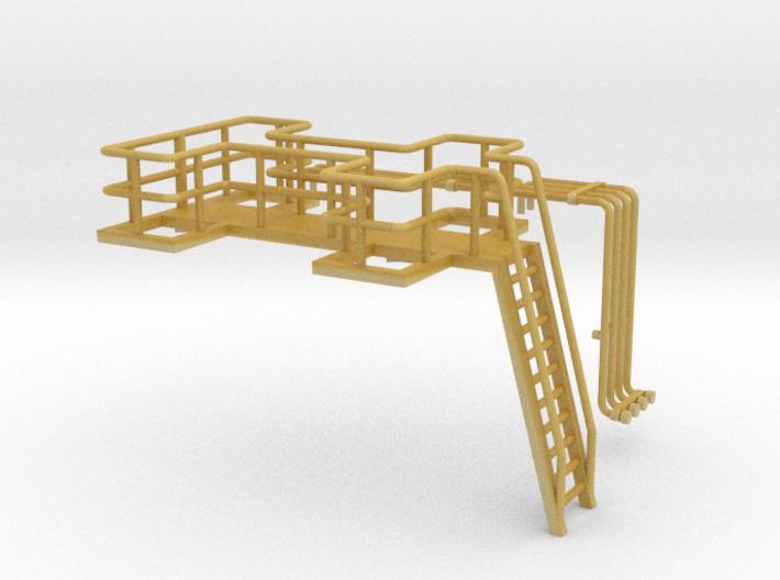 N Scale Tank Farm walkway, ladder and pipes 3d printed 