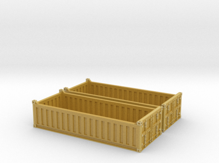 N Scale 20ft Open Top Container Half Height (2 pc  3d printed 