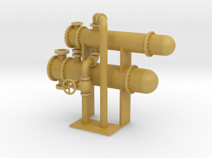 HO Scale Heat Exchanger Double 3d printed 