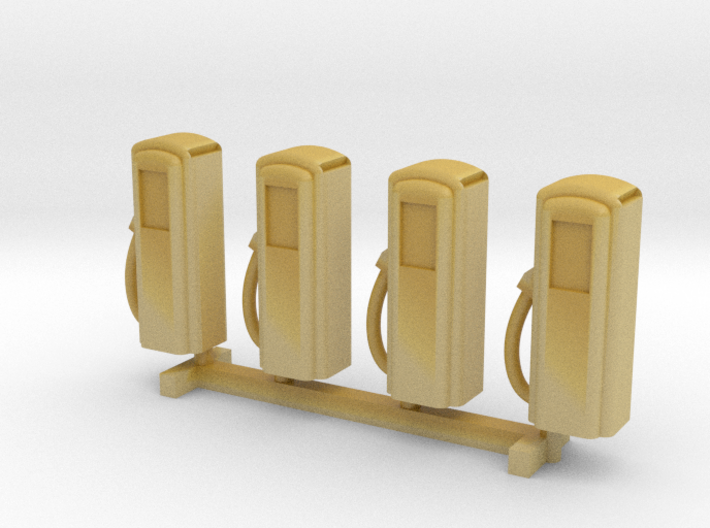 N Scale '50s Gas Pumps 4pc 3d printed 