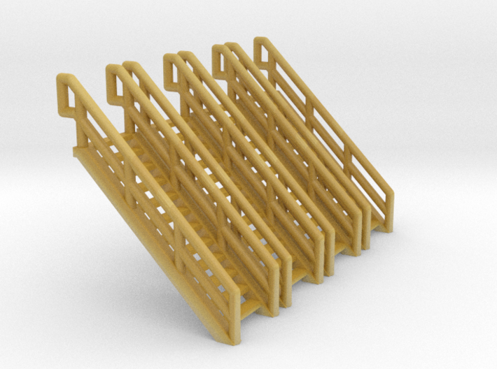 Z Scale Industrial Stairs 12 (4pc) 3d printed 