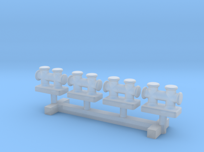 N Scale Double Mooring Bollard 4pc 3d printed