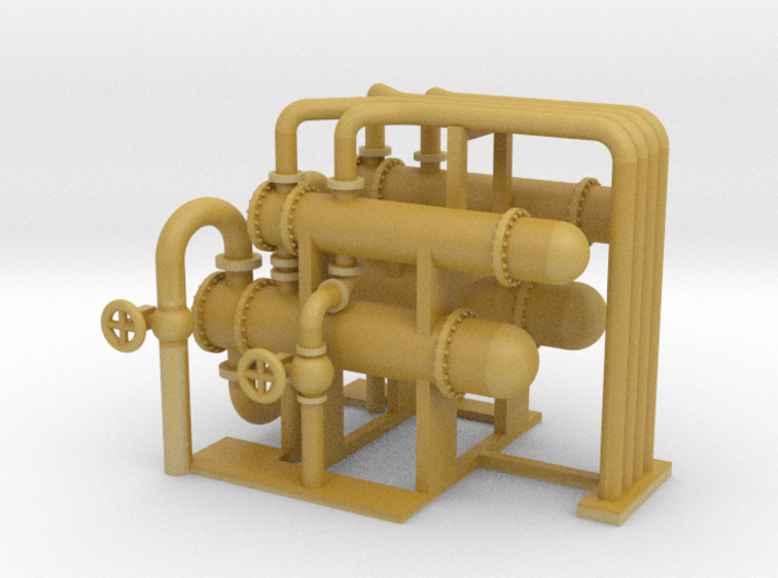 N Scale Heat Exchanger #4 w Pipes 3d printed 