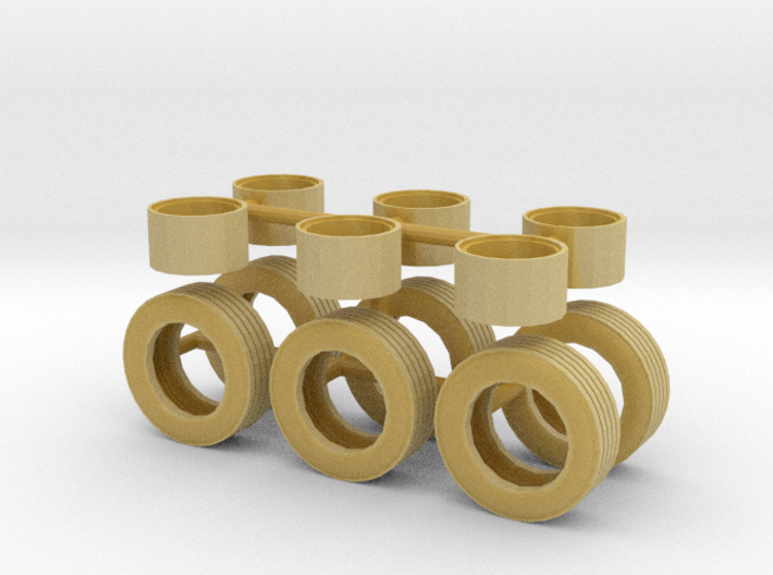 1/50th Horse and other trailers wheel &amp; Tire set 3d printed