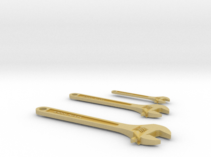 1:6 scale Crescent wrench 3 pack 3d printed
