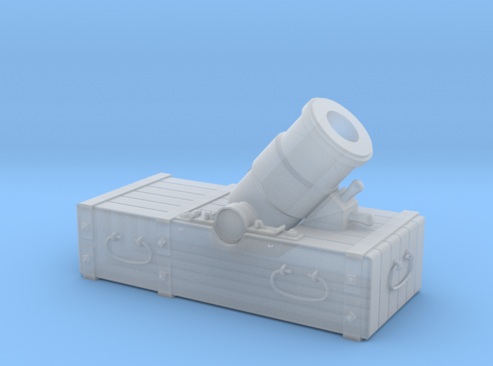 18th-Century 8&quot; Mortar on Small Sled - 1/24 Scale 3d printed