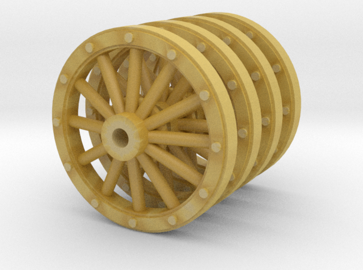 Carriage wheels 28mm scale 3d printed 