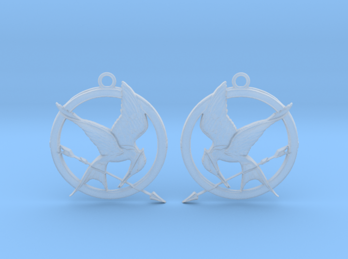 The Hunger Games Logo Earrings 3d printed