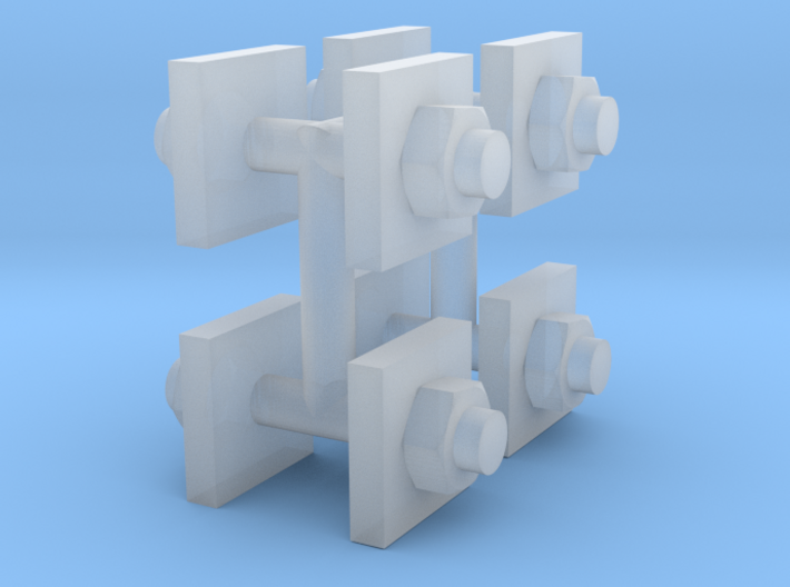 Signal Semaphore Post Nuts &amp; Washers 1:19 scale 3d printed
