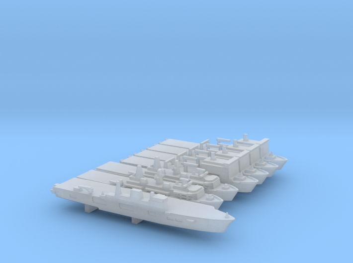 Royal Navy Amphitious Assualt Pack, 7pc, 1/6000 3d printed