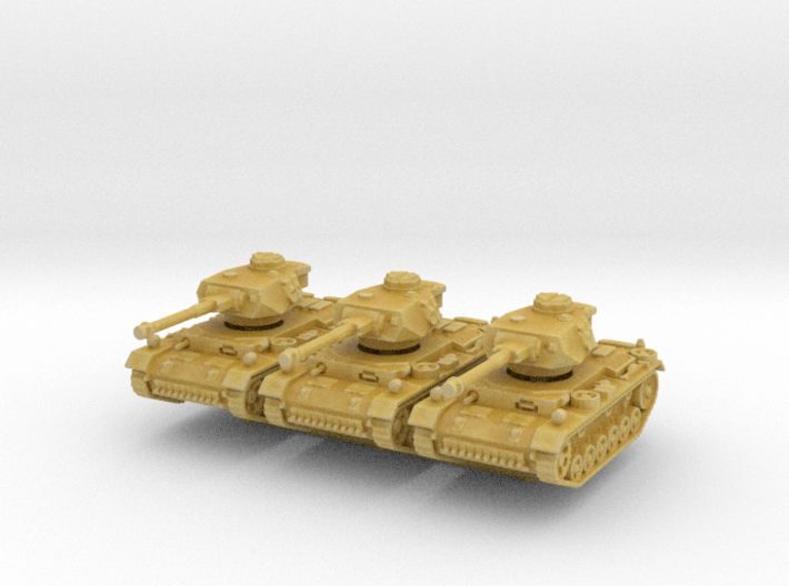 Panzer III K (Pz IV Turret) (x3) 1/285 3d printed