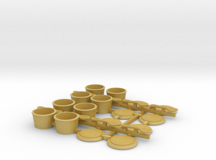 Small Cups type B with Spoons in 1/9 scale 3d printed