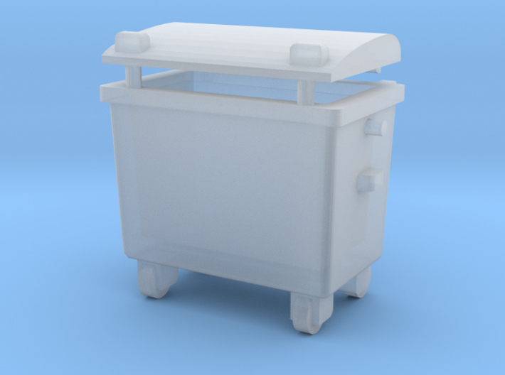 OO Gauge 660 Ltr Wheelie Bin 3d printed