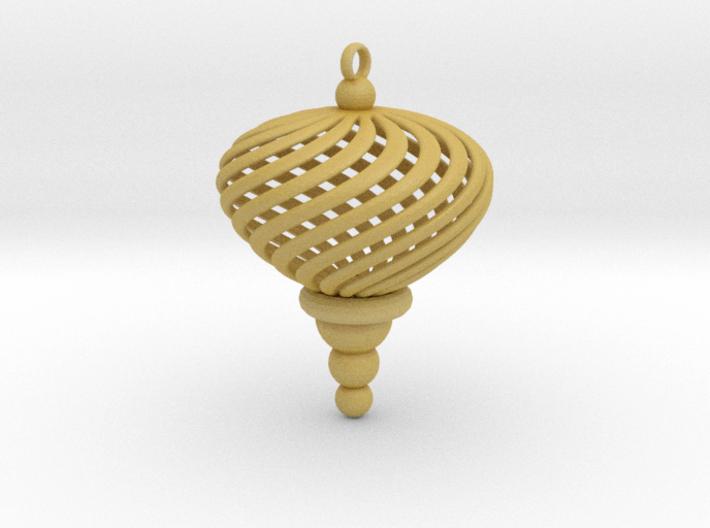 Sphere Swirl Geometric Ornament (thin version) 3d printed