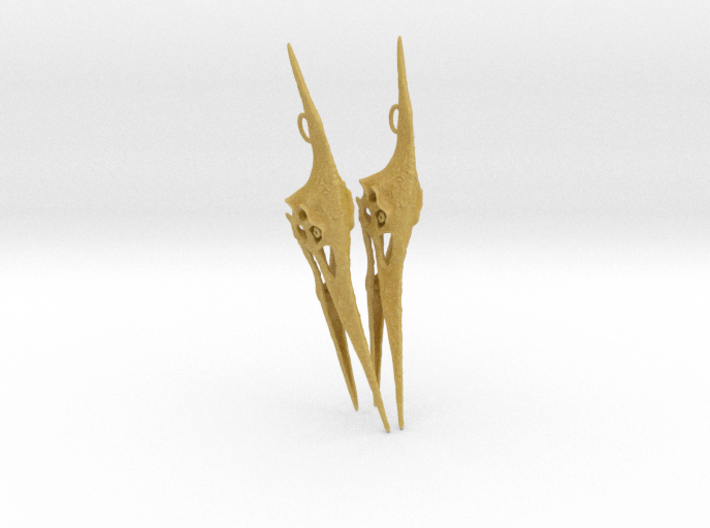 Pteranodon Skull Earring Pair 3d printed 