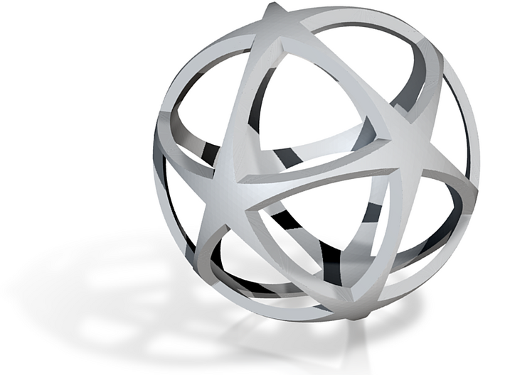 0302 Star Ball (Icosohedron with Stars) 3.0cm #001 3d printed