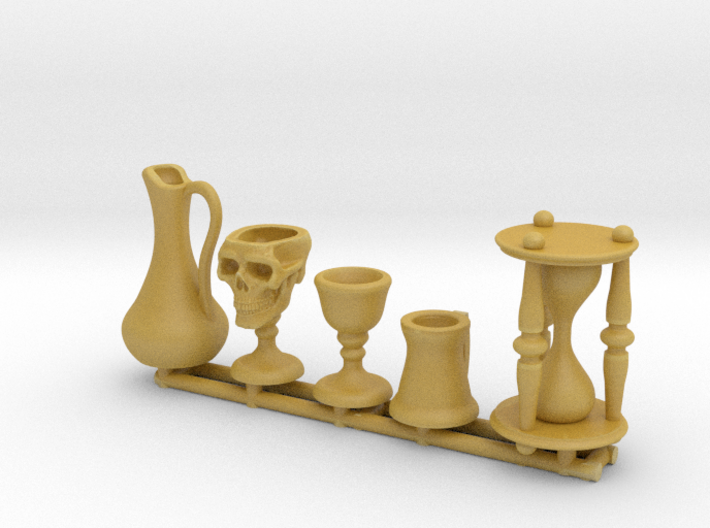 Drinkware: Skull Chalice and Hourglass -1:24 scale 3d printed
