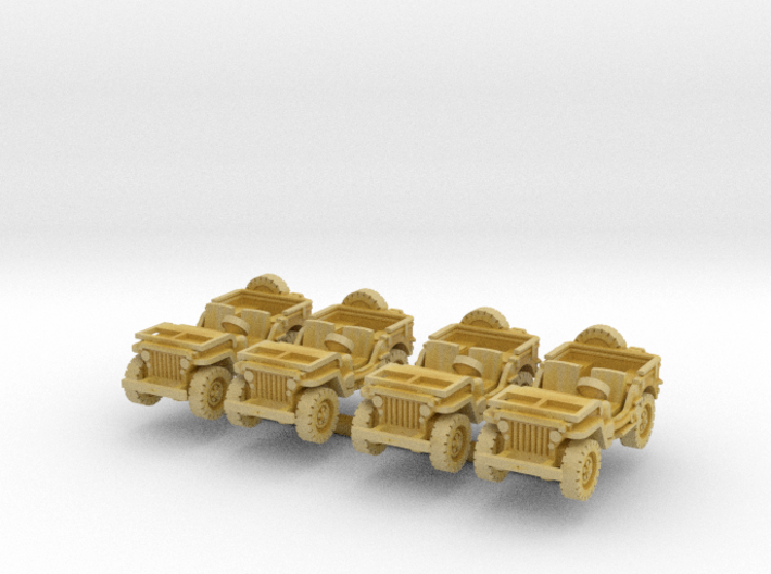 Jeep willys (window down) (x4) 1/200 3d printed