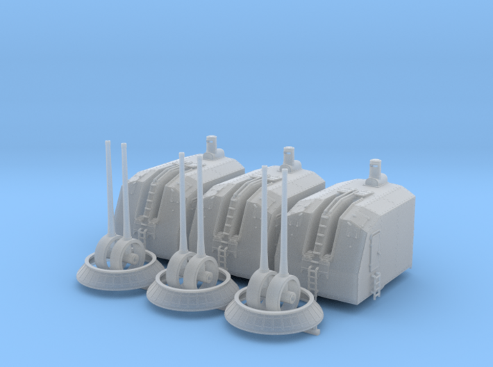 1/144 French Navy 100mm/45 (3.9&quot;) CAD Mle 1937 x3 3d printed