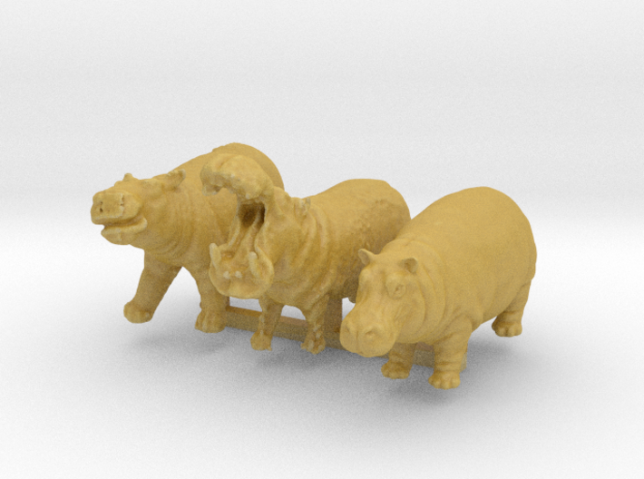 1:120 hippo set of 3 3d printed 
