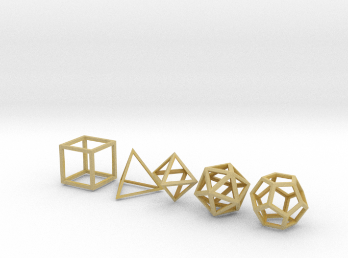 Platonic Solids (set of 5) 3d printed