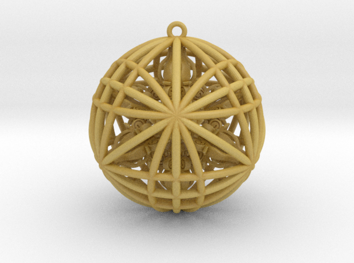 Awesomeness Sphere w/ nested Octuple Dorje Pendant 3d printed