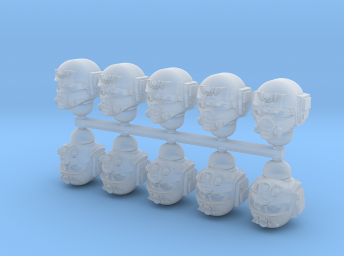 Imperial Soldier Heads Set 3 10x 3d printed
