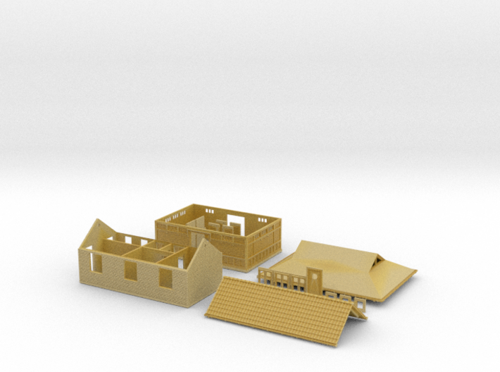 Fruens Bøge Freight house and staff house N scale 3d printed 