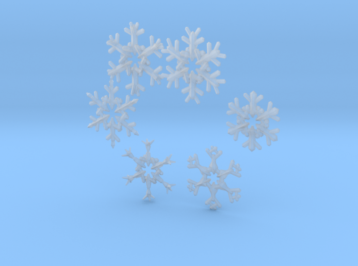 Snow Flakes 6 Points - MULTI PACK 3d printed