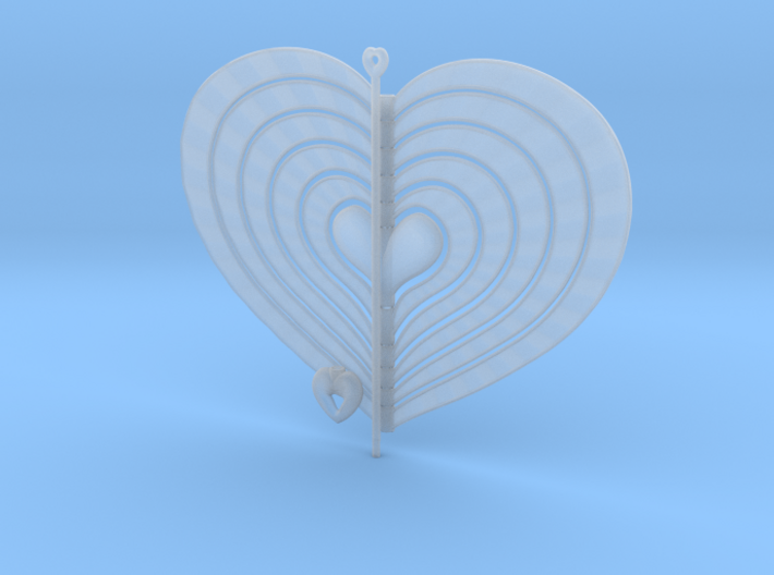 6 Heart Spinner Radial Waved - 15cm 3d printed