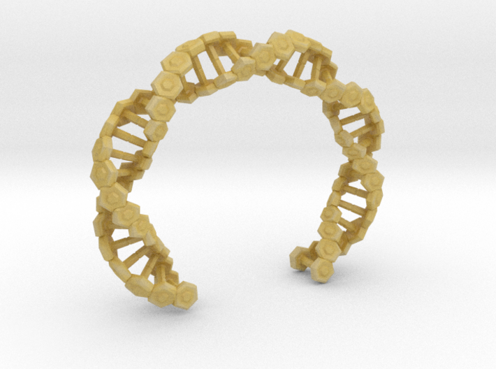 Hex DNA Bracelet BW - 8cm 3d printed