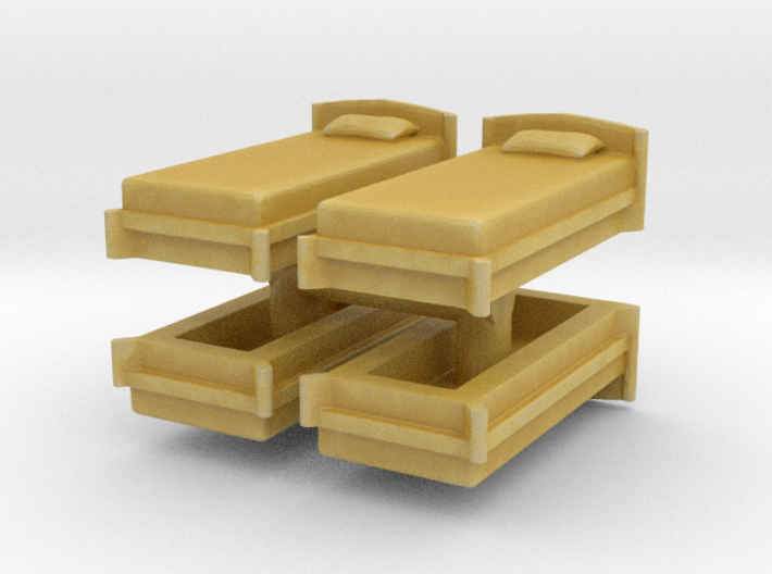 Single Bed (x4) 1/100 3d printed