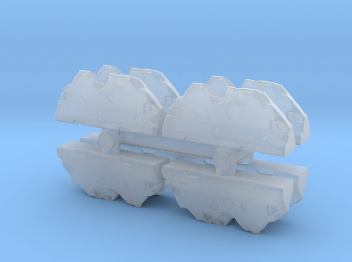Wrecked Traffic Barrier (x8) 1/120 3d printed
