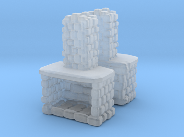 Stone Fireplace (x2) 1/100 3d printed